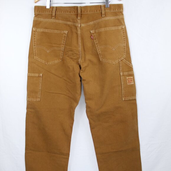 LEVI'S RUST CANVAS DADDY WORK PANTS CARPENTER SIZE 34X32 S110782 OUTDOOR WEAR - Picture 6 of 10